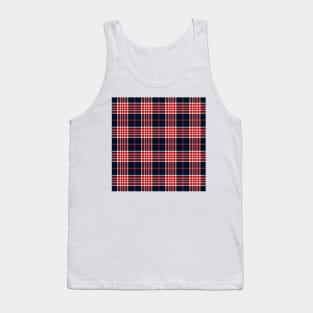 Red Blue Tartan Plaid Pattern Tank Top